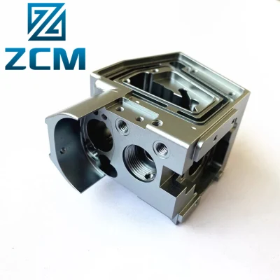 Shenzhen fabricación personalizada de Precisión de mecanizado CNC molido de metal de aluminio anodizado de color gris del bloque de la cavidad del adaptador de Piezas de Electrónica Industrial
