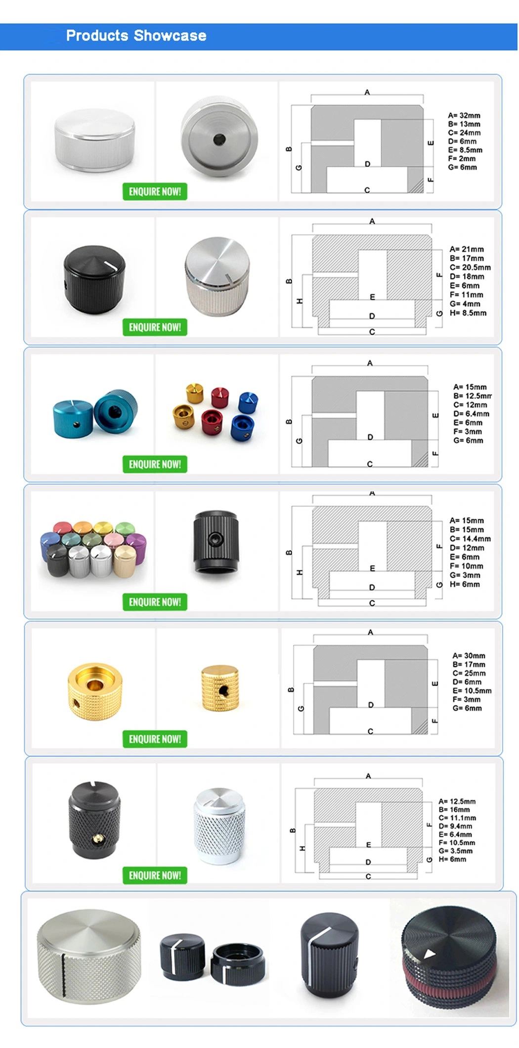 Custom Manufactured Metal Knobs Precision CNC Machining Guitar Knurling Knobs Parts Custom Anodized Aluminum Guitar Control Knobs