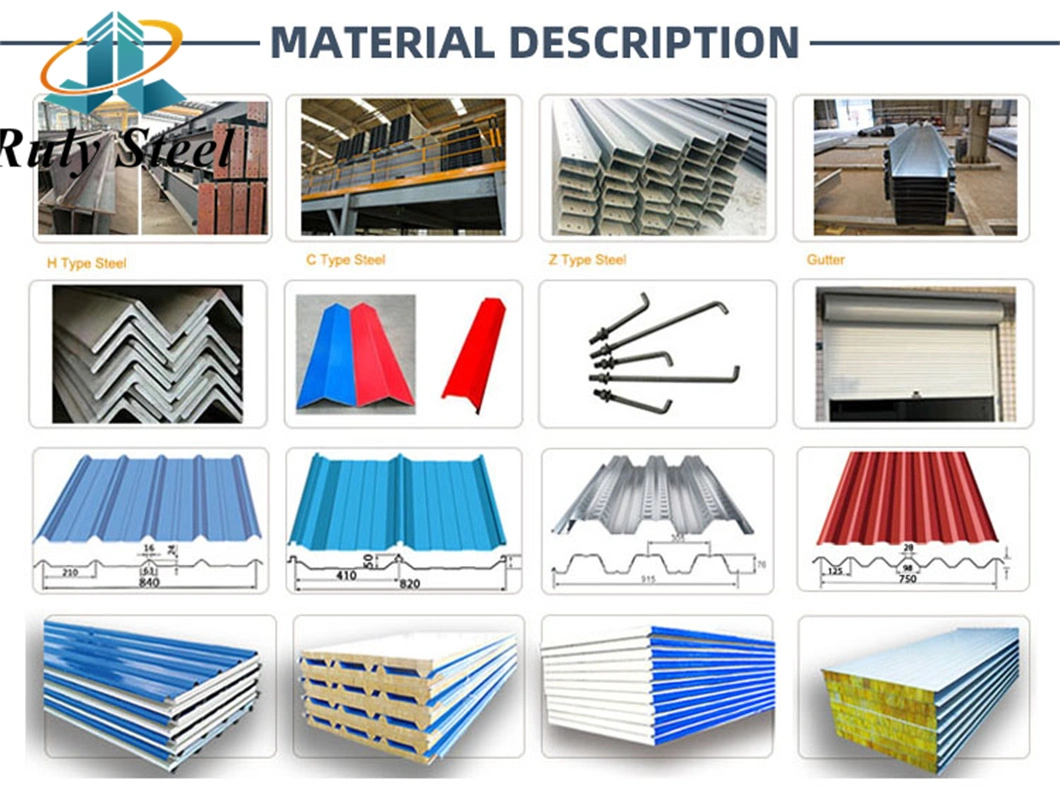 Easy Assembled Prefabricated High Strength Steel Structure Workshop Project with H Section Portal Metal Frame