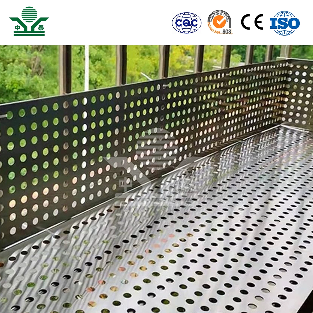 Zhongtai Aluminum Perforated Metal China Manufacturing Stainless Steel Aluminum Perforated Pundched Metal Round Hole Shape Perforated Mesh Sheet