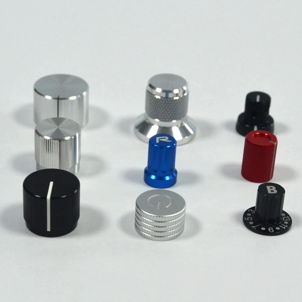 Custom Manufactured Metal Knobs Precision CNC Machining Guitar Knurling Knobs Parts Custom Anodized Aluminum Guitar Control Knobs