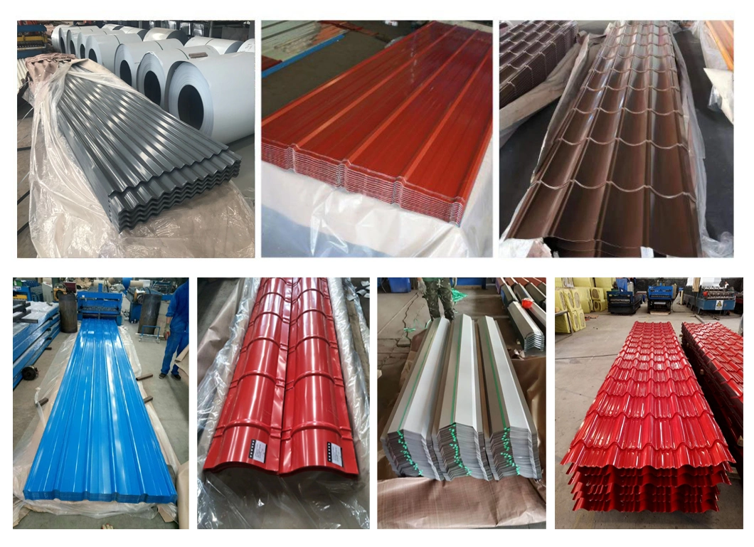 Zinc Roof Panel Building Material Hdgi ASTM A653 Dx51d Z275 Gi PPGI PPGL Galvalume Color Coated Prepainted Galvanized Corrugated Steel Metal Roofing Sheet