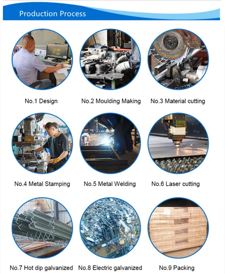 Metal Stamping Parts Factory Production OEM Aluminum Steel Stamped Sheet Metal Part