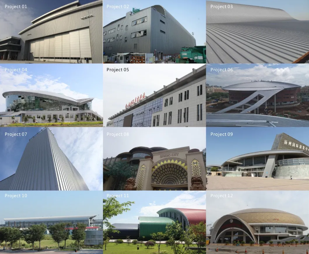 Trizip Aluminum Alloy Panels Tapered Convex Panel for Stadium Roofing Standing Seam