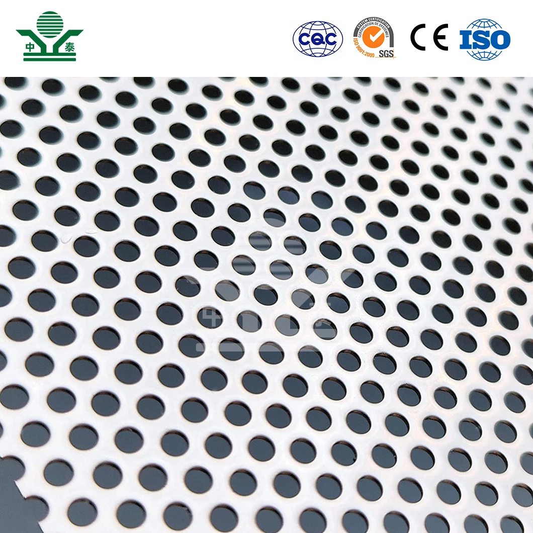 Zhongtai Aluminum Perforated Metal China Manufacturing Stainless Steel Aluminum Perforated Pundched Metal Round Hole Shape Perforated Mesh Sheet