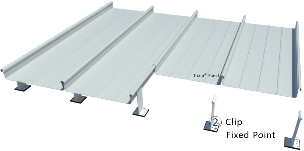 Trizip Aluminum-Alloy Standing Seam Roofing Panel, Tapered Convex Panel