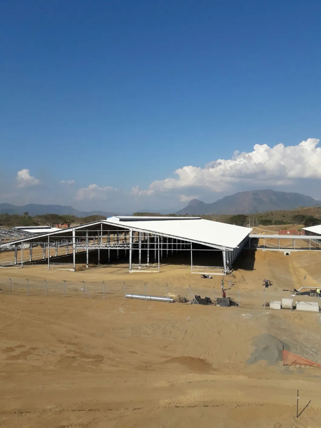 Prefabricated Steel Structure Cow Feeding Shed for Papua New Guinea Clients