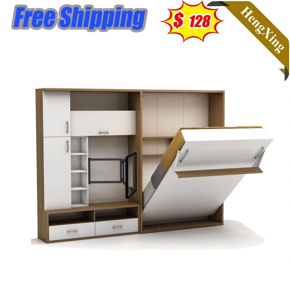 Hot Sell Bedroom Furniture Double King Smart Space Saving Sofa Beds Adjustable Folding Genuine Leather Wall Bed