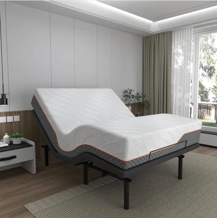 Split King Folding Electric Adjustable Bed with Memory Foam Mattress