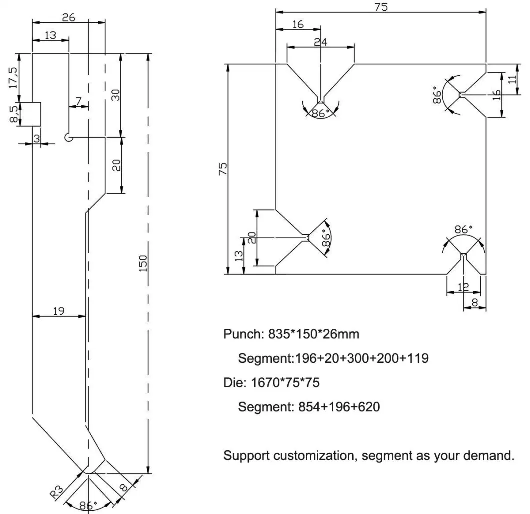 Special Multi Steps Bending Act Die Punch for Bending Sheet Metal Stamping Mould