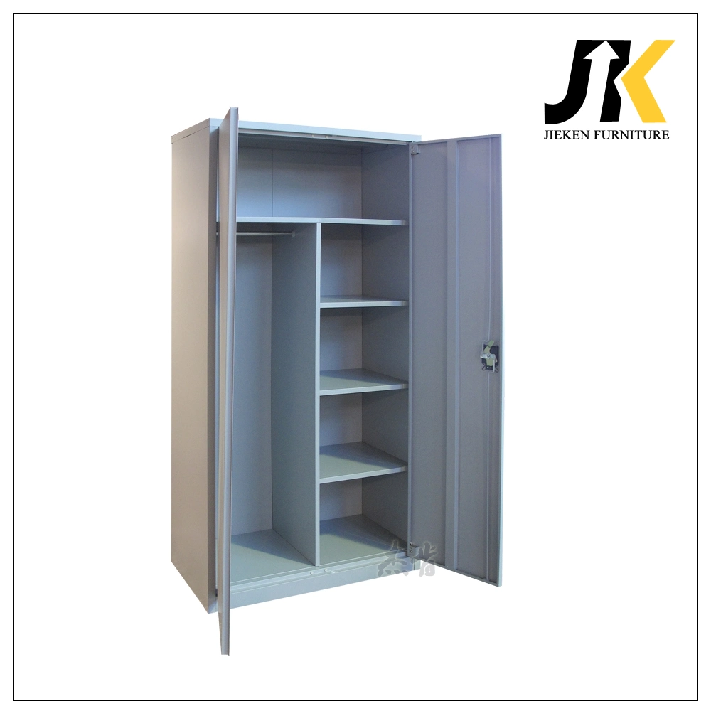 Large Double 2 Swing Door Cupboard Lockable Metal Storage Office Steel Cabinet