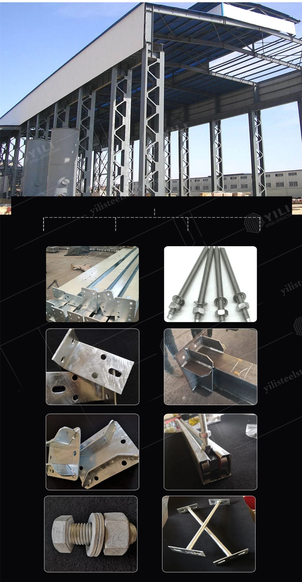 Light Steel Structure Portal Frame Metal / Steel Structure Steel Sheet Warehouse Project