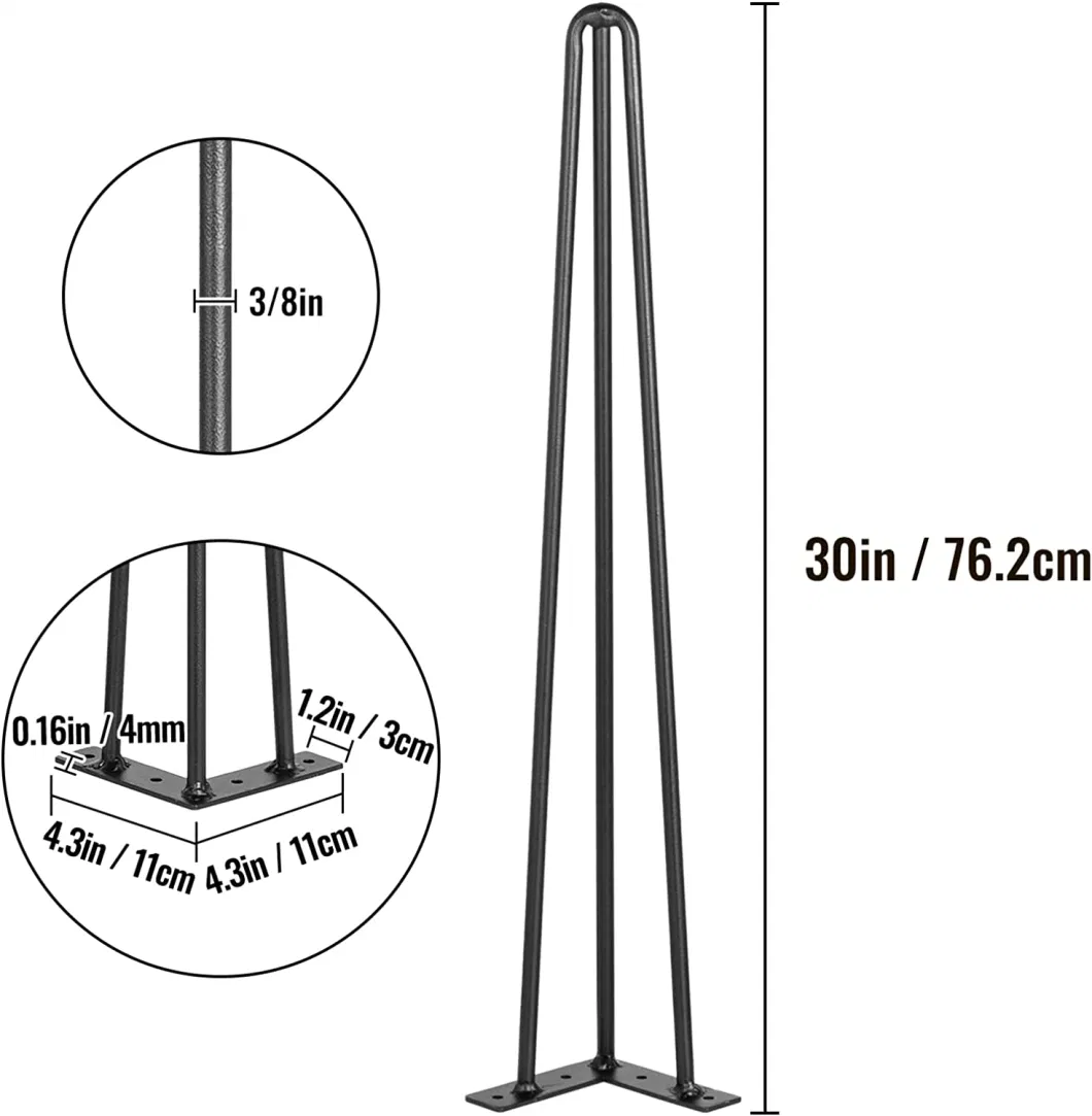 Metal Table Legs Modern Iron DIY Desk Leg Support Home Furniture Hardware Parts Black Simple Powder Coating for Table 2kg