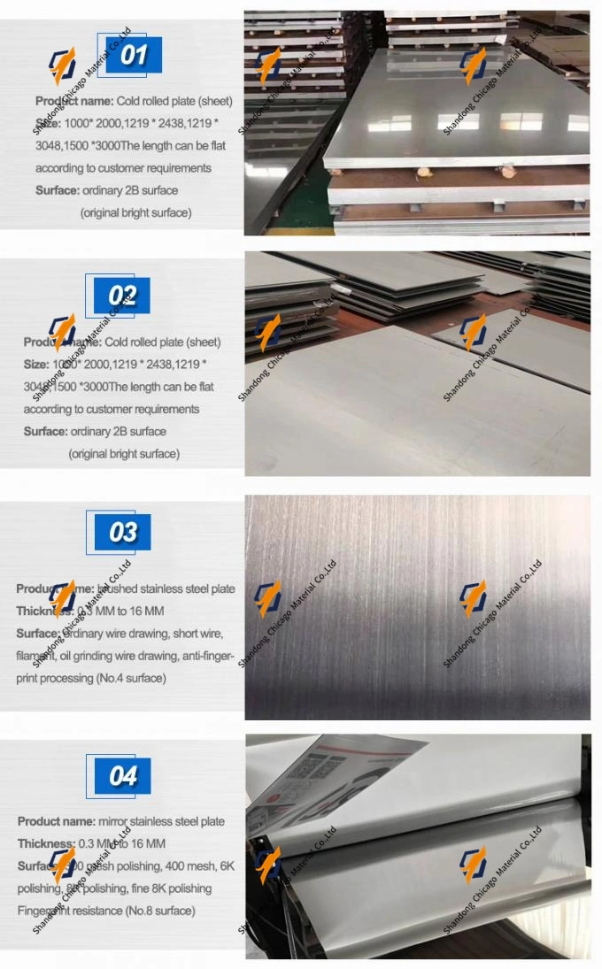 China Manufacture SUS 304 310 201 Mirror Stainless Steel Sheet, Satin Finish Steel Sheet