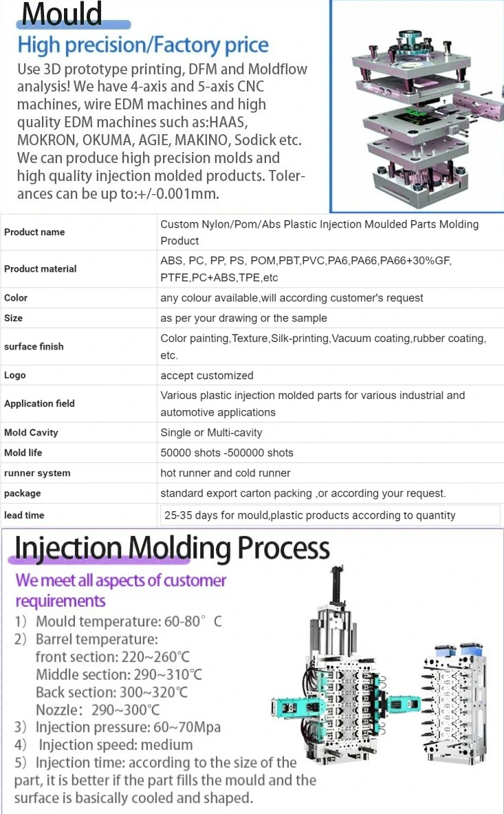 Precision Plasticinjection Mould Molding Custom Injection Molding Component