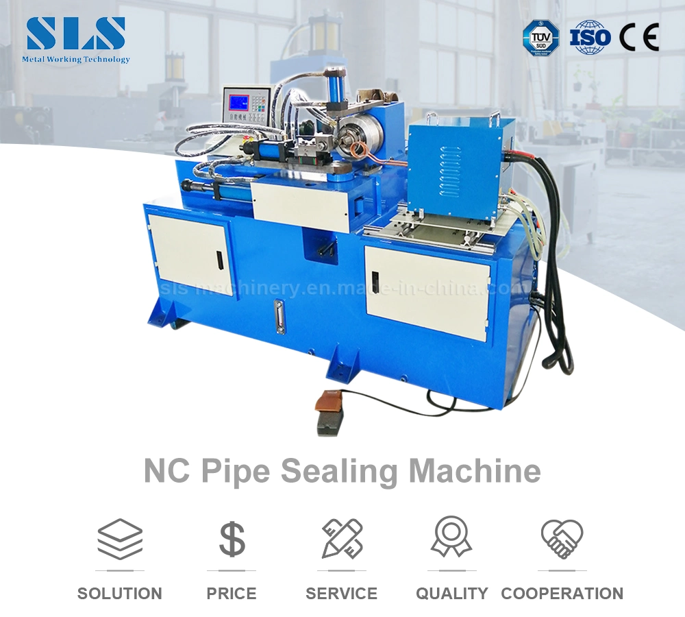 RF Heating Tube End Roll Closing Machine / CNC Pipe Mouth Forming Sealer / Automatic Copper Aluminum Metal Steel Pipe End Sealing Machine
