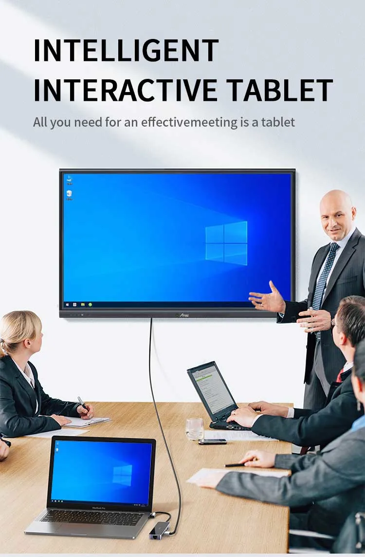 School Interactive Whiteboard 4K HD 65 75 Inch LCD Display Meeting Electronic Digital Interactive Flat Panel Smart White Board