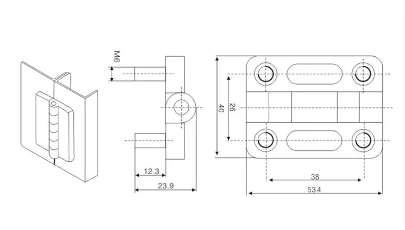 Electrical Metal Cabinet 180 Degree Zinc Alloy Industrial Hinge