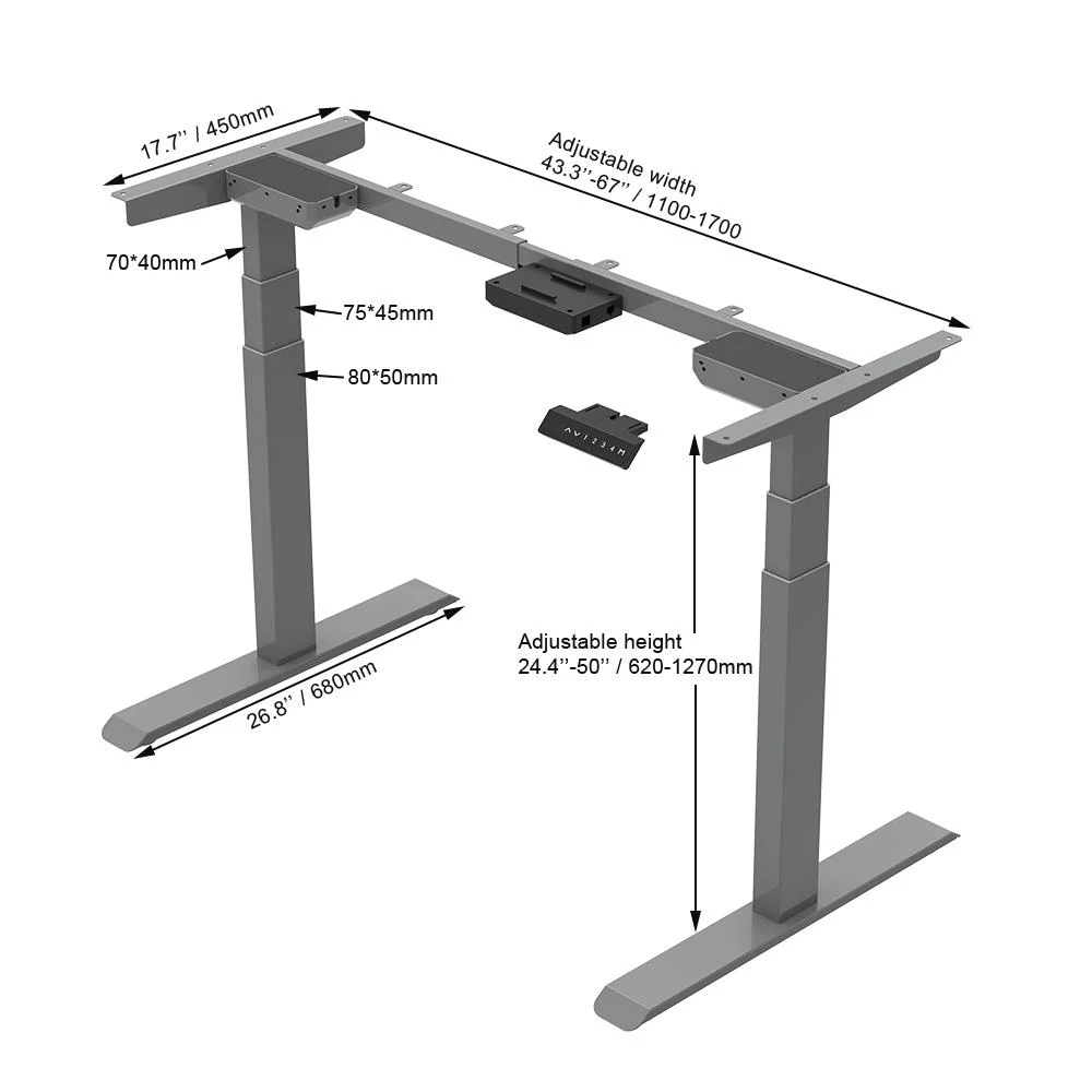 Ergonomic Office Furniture Electric Dual Motor Sit Stand Adjustable Stand up Desk