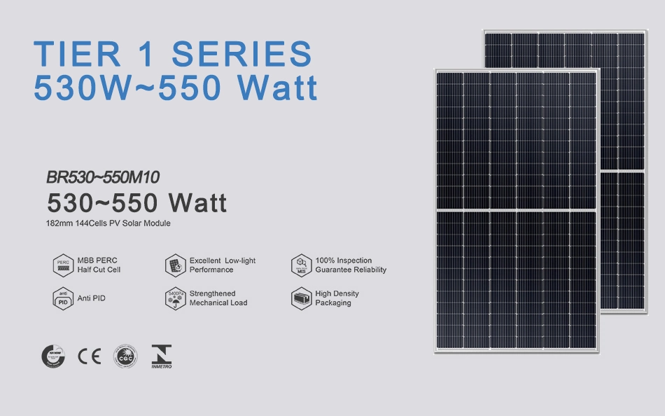 Half Cell Solar Mono Monocrystalline Polycrystalline Module Photovoltaic on/off Grid Home Panel 182/210mm 400/450/550/560/600/670W 9/10/12bb Perc PV Modules