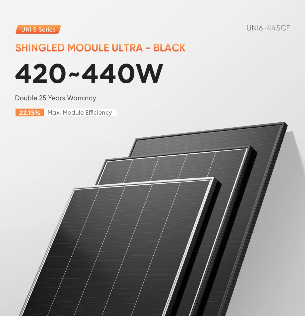 Ue Cheap Monocrystalline Photovoltaic Shingle Solar Power Panels 440W 450W Mono Crystalline Solar Panels