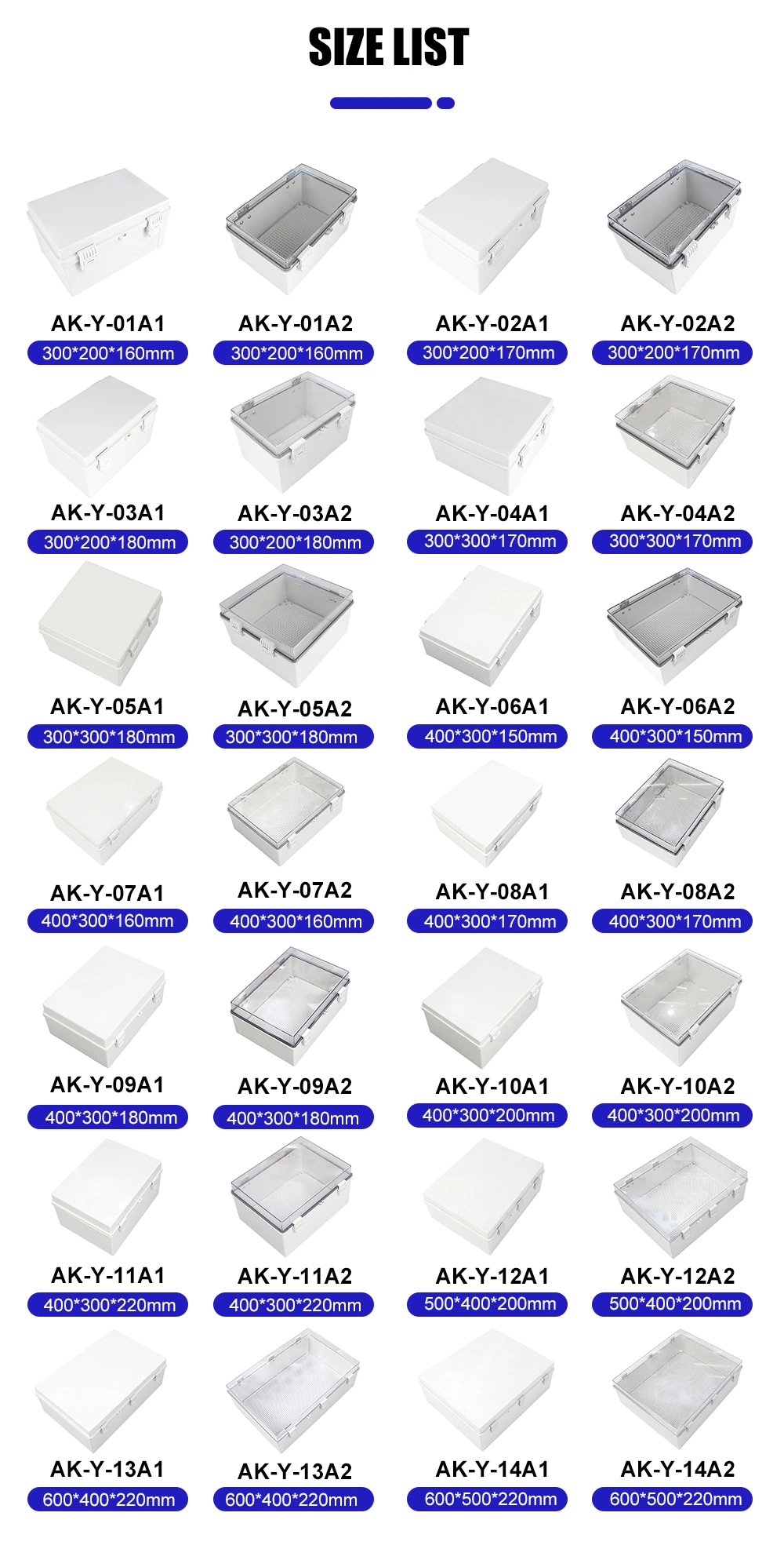 IP67 Outdoor Electrical ABS PC Mounting Plate Distribution Box Plastic Enclosure Waterproof Junction Box