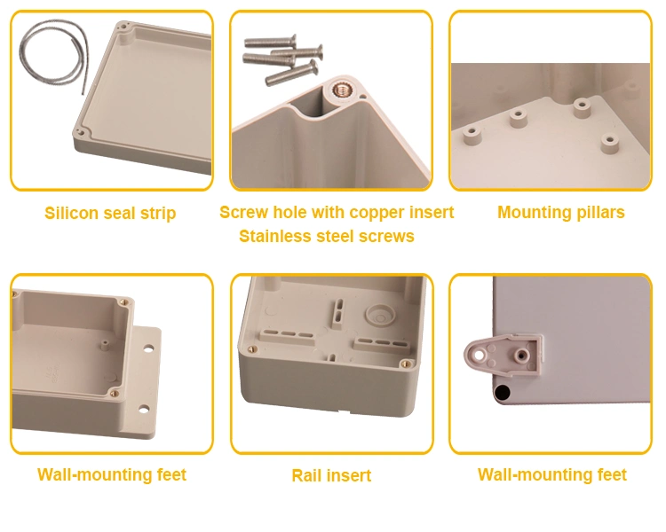 Size Optional ABS IP65 Rating Draw Latch Plastic Showerproof Injection Molding Enclosures