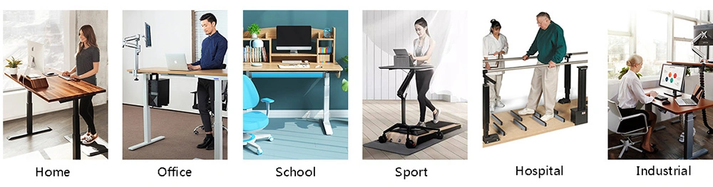 Electric Three Motor Height Adjustable L Shape Corner Standing Desk