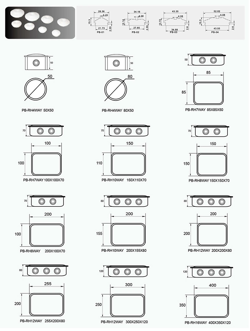 Round Junction Box 80*50 with Reserved Holes ABS Plastic Electrical Box IP65 Waterproof Dustproof Project Enclosure for Electronics White