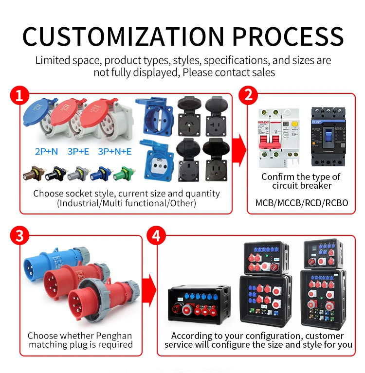 Phltd Waterproof Circuit Breaker Distribution Socket Plastic Enclosure Industrial Use Powertable Distribution Board