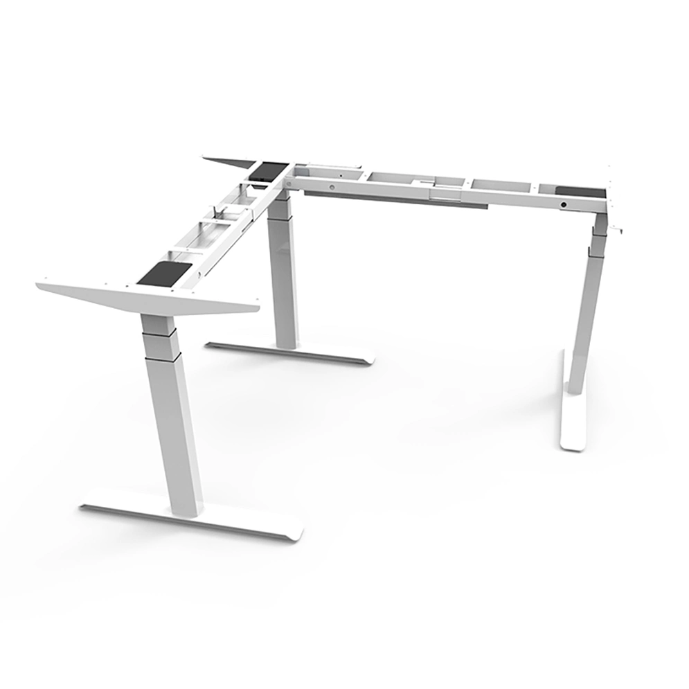 Electric Three Motor Height Adjustable L Shape Corner Standing Desk