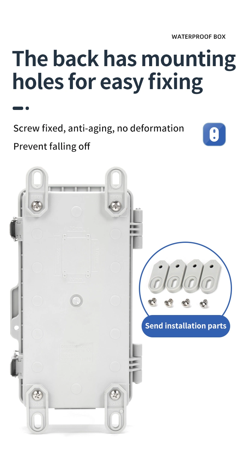 IP66 Weatherproof Connection Box Wall-Mounted Outdoor Electrical Power Cord Enclosure for Timers, Extension Cables, Power Strips Switching Power Supply Box