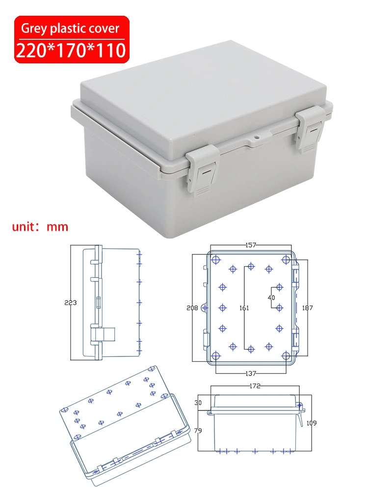 Clear Plastic Cover 220*170*110mm Outdoor Waterproof Sealed Box Protective Housing for Electrical Installation 8.7*6.7*4.3inch