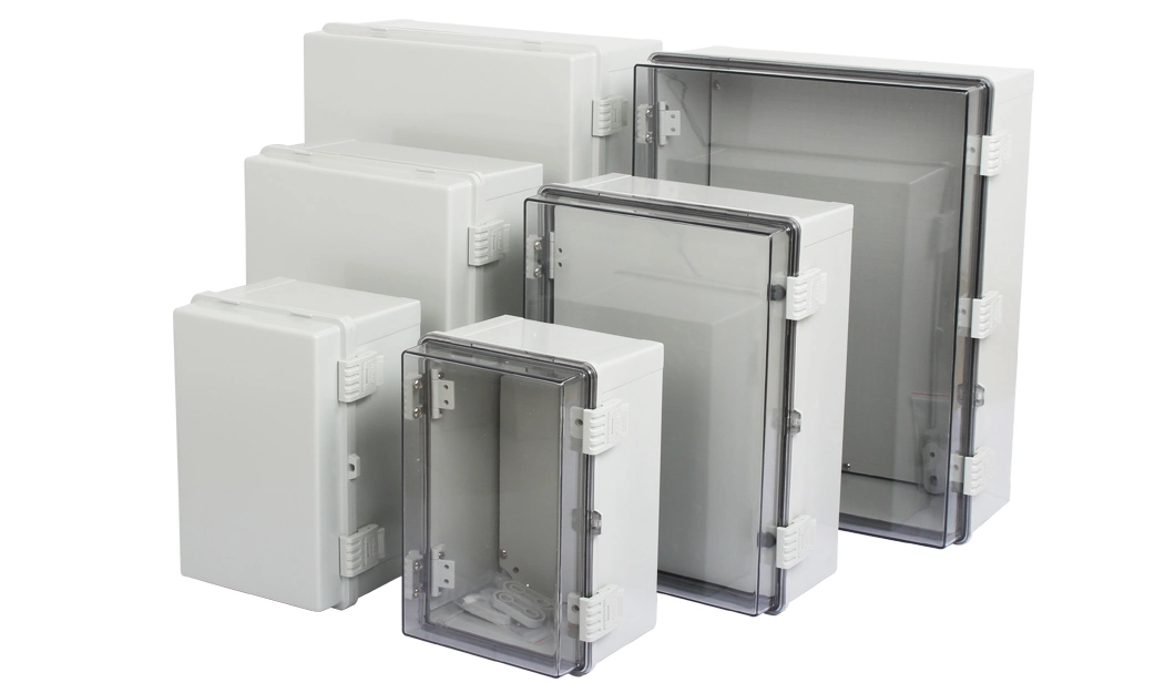 Outdoor Waterproof Distribution Box 400*300*160mm Clear Plastic Cover ABS/PC IP66 CE 15.7*11.8*6.3inch Enclosures for Electrical Equipment