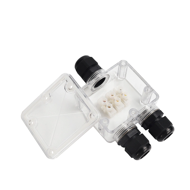 IP68 Transparent Waterproof One-to-Two 3t Outdoor PVC Port Electrical Junction Box