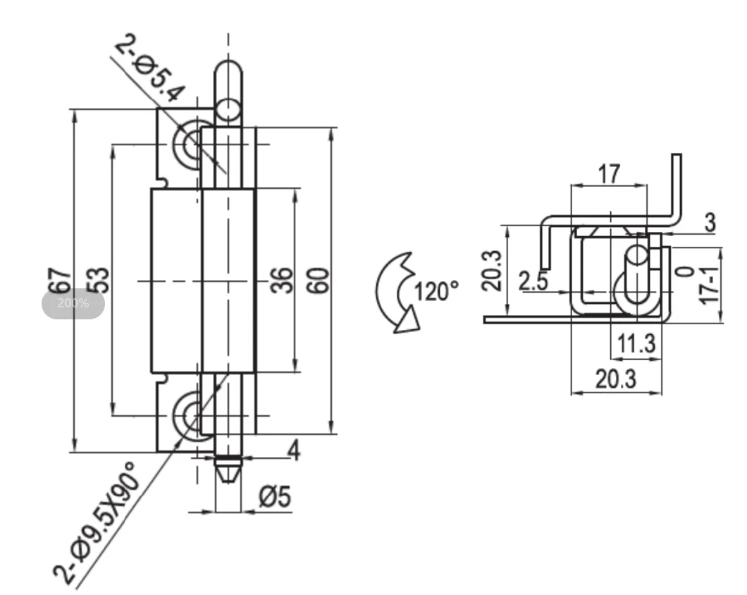 Door Hinge Hardware Electrical Cabinet Box Detachable Hinges