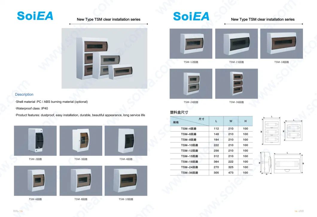 Waterproof Switch Board 8 Ways Surface Mount Electrical Distribution Box Panel Boards