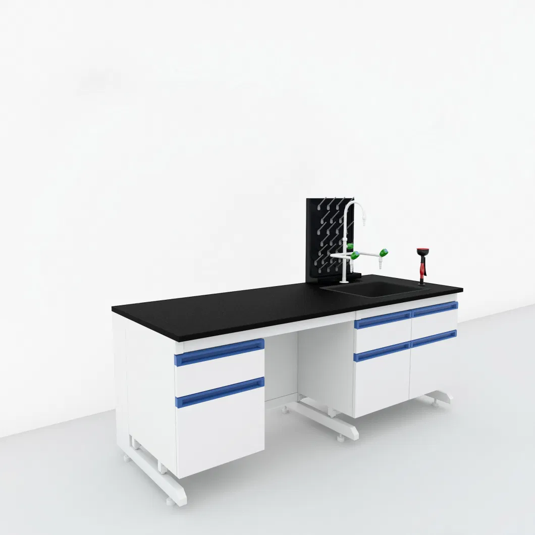 Metal Suspended Cabinet with Metal Frame Lab Sink Bench and Water Baffle Moisture-Proof/Moisture Resistance