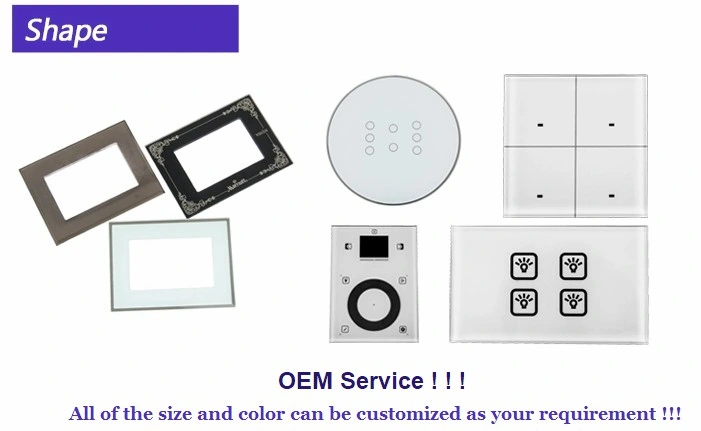 OEM Electrical Tempered Wall Control Touch Light Switch Glass Panel