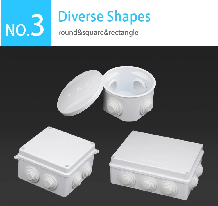 Watertight Electrical Junction Box Plastic Waterproof Dustproof White (85*85*50mm)