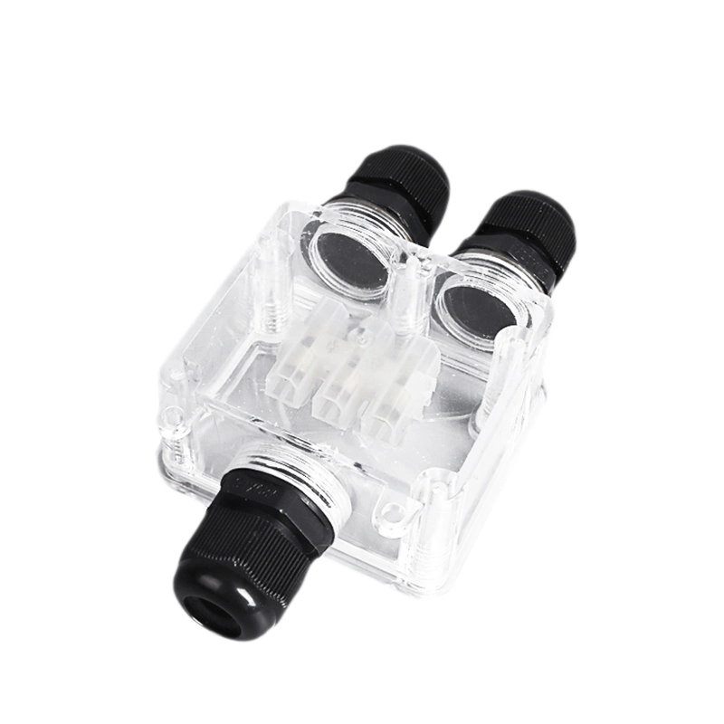 IP68 Transparent Waterproof One-to-Two 3t Outdoor PVC Port Electrical Junction Box