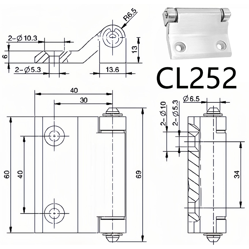 Cl121 Stainless Steel Hinge Electrical Cabinet Hinge Switch Control Door Industrial Cl252