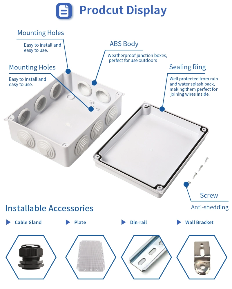 Round Junction Box 80*50 with Reserved Holes ABS Plastic Electrical Box IP65 Waterproof Dustproof Project Enclosure for Electronics White