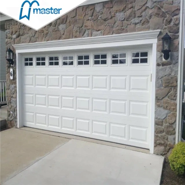 Overhead Sandwich Sectional Automatic Electric CE Approved Garage Doors Panels Prices with Pedestrian Doors and Small Windows