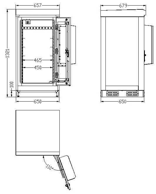 Cabinet Distribution Electrical Panel Box Steel Wall Mount Telecommunication Enclosure