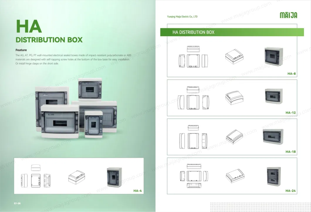 Ha-12 12ways IP65 Plastic Junction Box for Electrical Power Waterproof Outdoor Distribution Box