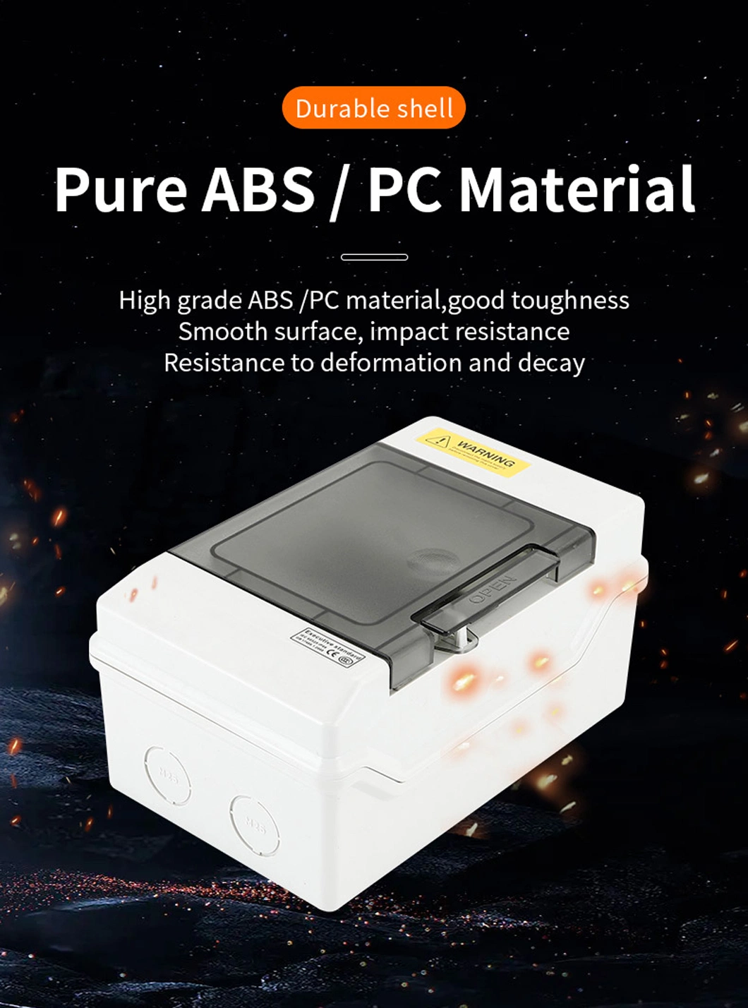 Electrical IP66 Waterproof Outdoor ABS Material MCB Box Enclosure Plastic Distribution Box