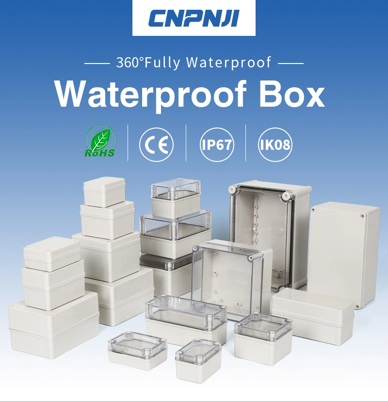 Cnpnji Waterproof IP65 Plastic Waterproof Electrical Junction Box Plastic Distribution Box