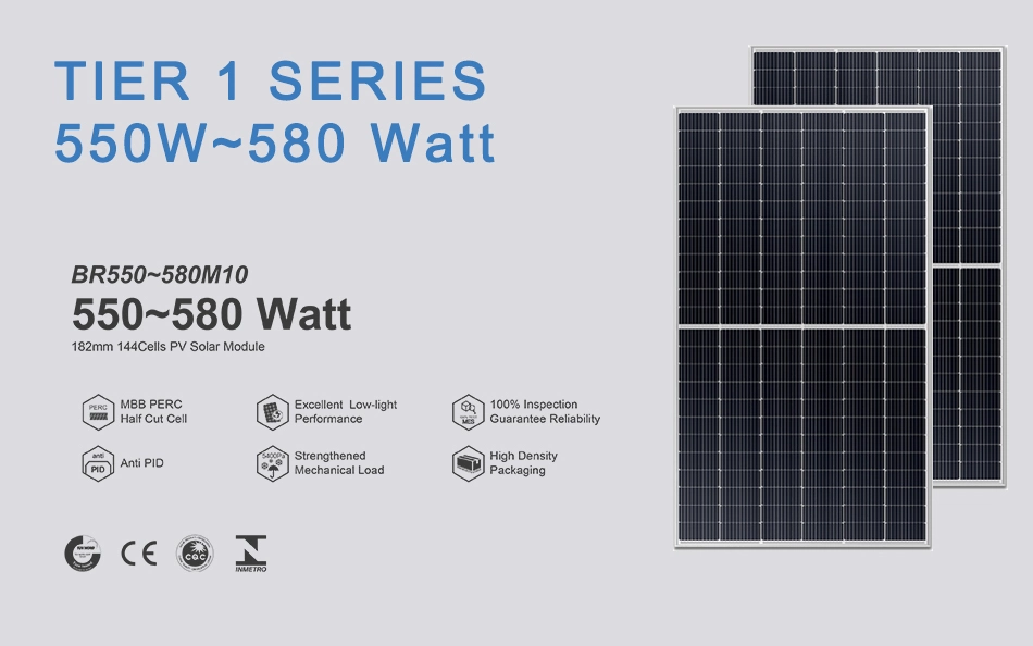 ISO9001/CE/TUV 20W-250W 330W 390W 450W 550W 600W 670W Half Cut Perc Black Monocrystalline Polycrystalline Solar Energy Panel