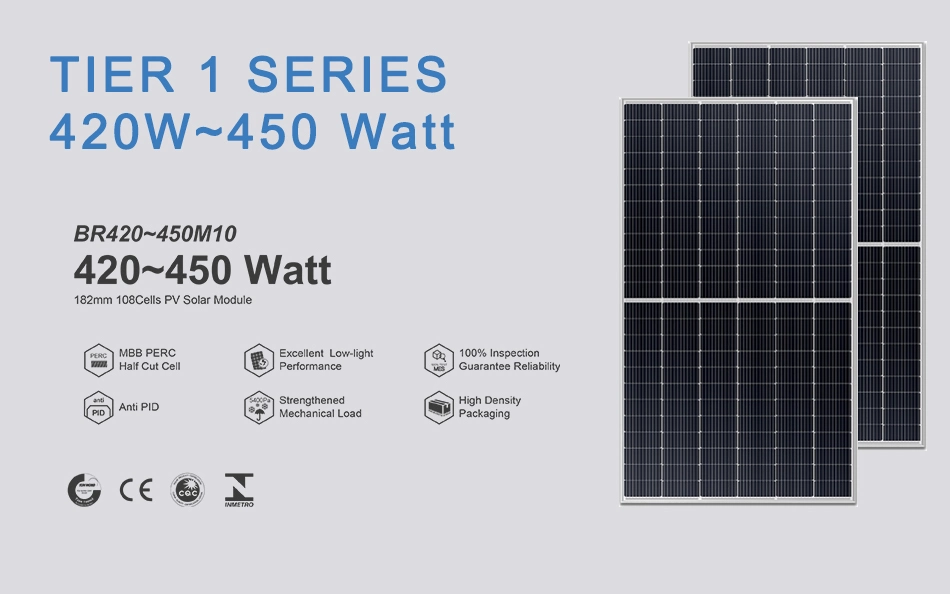 Half Cell Solar Mono Monocrystalline Polycrystalline Module Photovoltaic on/off Grid Home Panel 182/210mm 400/450/550/560/600/670W 9/10/12bb Perc PV Modules